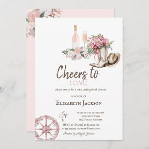 Wine Tasting Floral Western Bridal Shower Invitation