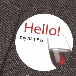 Wine tasting hello name tag