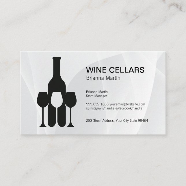 Wine Tasting Logo | Bottle | Glasses Appointment Card (Front)
