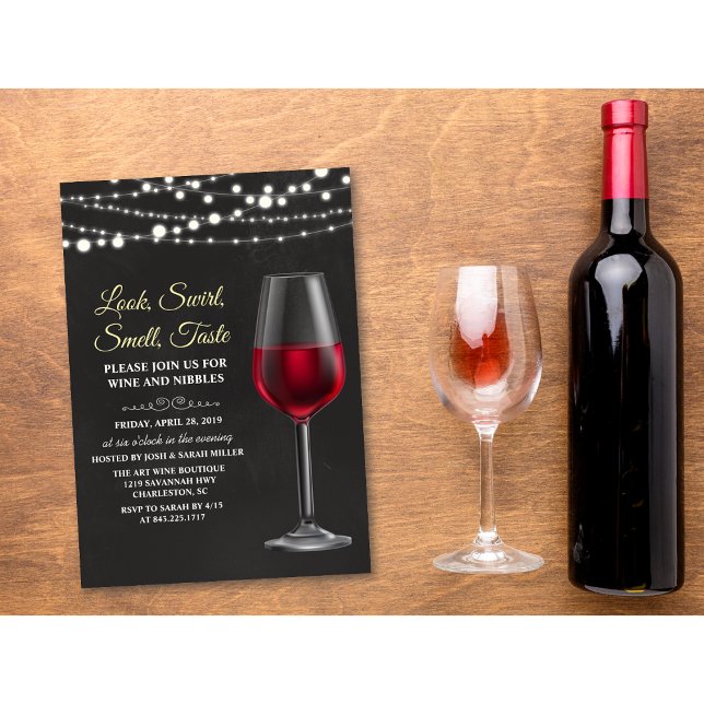 Wine Tasting Party Chalkboard Invitation (Creator Uploaded)