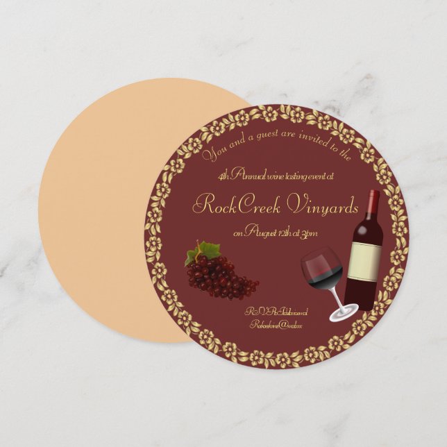 Wine Tasting Party Event Invitation (Front/Back)