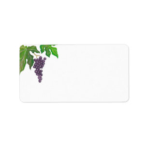 Wine Tasting Party Grapes Blank Address Label