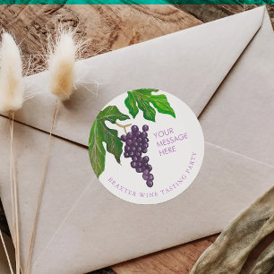 Wine Tasting Party Grapes Classic Round Sticker