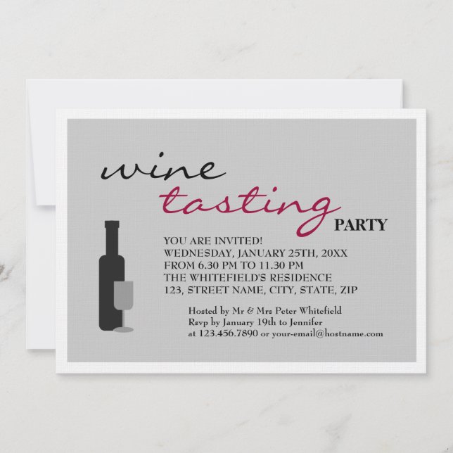 Wine Tasting Party Invitation (Front)