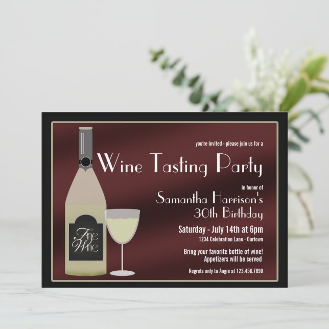 Wine Tasting Party Invitation (Standing Front)