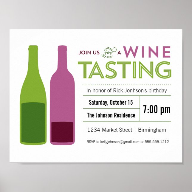 Wine Tasting Promotional Poster (Front)