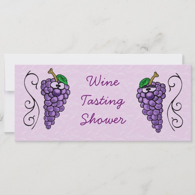 Wine Tasting Shower or Party Invitation Grapes (Front)