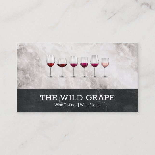 Wine Tastings | Marble | Wine Flights Business Card (Front)