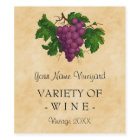 Wine Template Elegant Vintage Purple Grapes Custom
