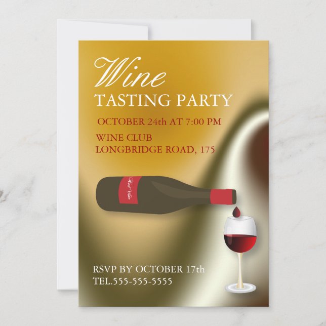 Wine testing party invitation (Front)