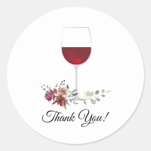 wine thank you stickers (Front)