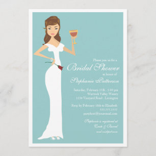 Wine Theme Bridal Shower Celebration Invitation