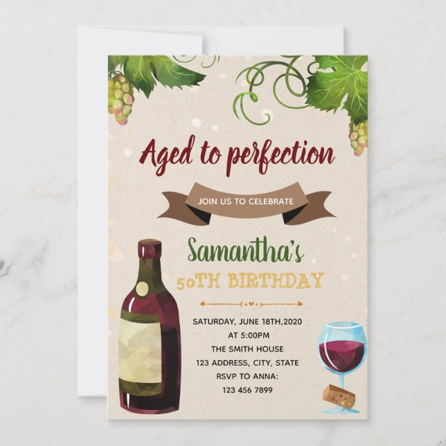 Wine theme party invitation (Front)