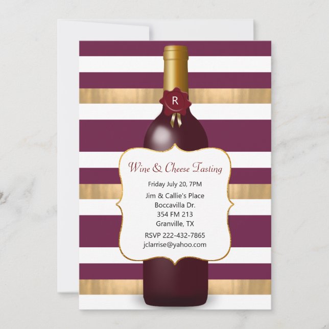 Wine Theme Party Invitation (Front)