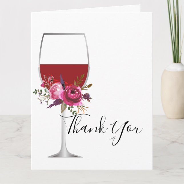 wine theme, thank you card (Front)