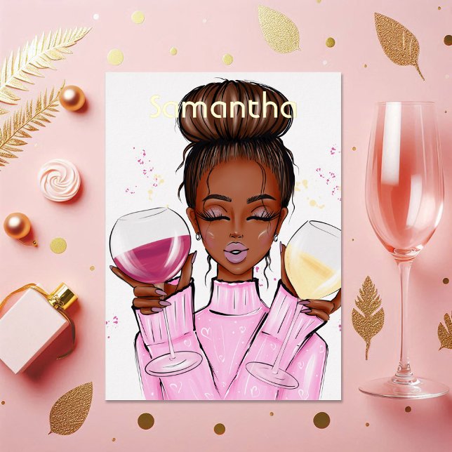 Wine-Themed Birthday Party (Wine-Themed Birthday Party Foil Invitation)