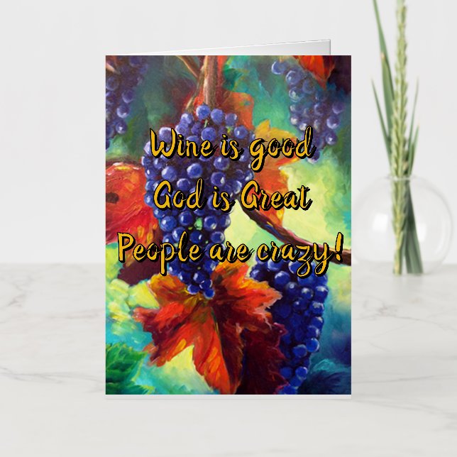 Wine themed  foil greeting card (Front)