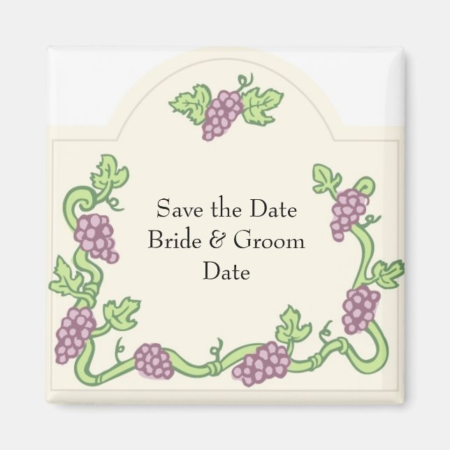 Wine Themed Save the Date Magnets (Front)