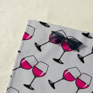 wine time beach towel