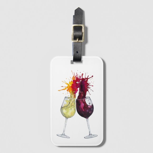 Wine Time luggage tag (Front Vertical)