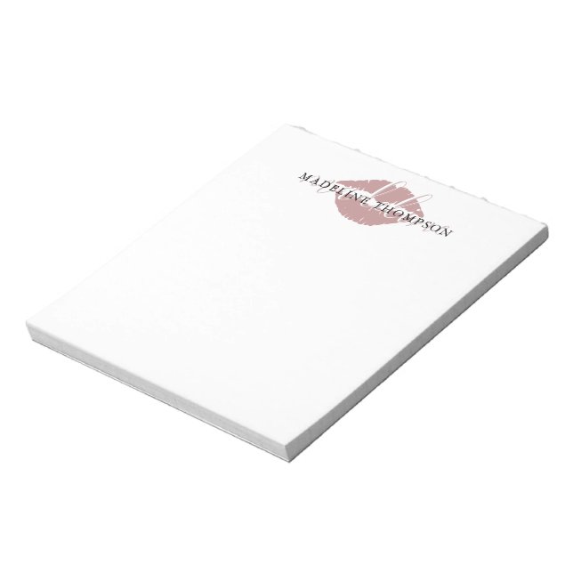 Wine Tinted Lips Calligraphy Script Notepad (Rotated)