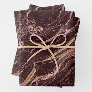 Wine Tone Marble Modern Refined Aesthetic Wrapping Paper Sheet
