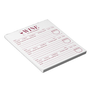 Wine Tracker, Wine Lover Drink Rating Page Notepad