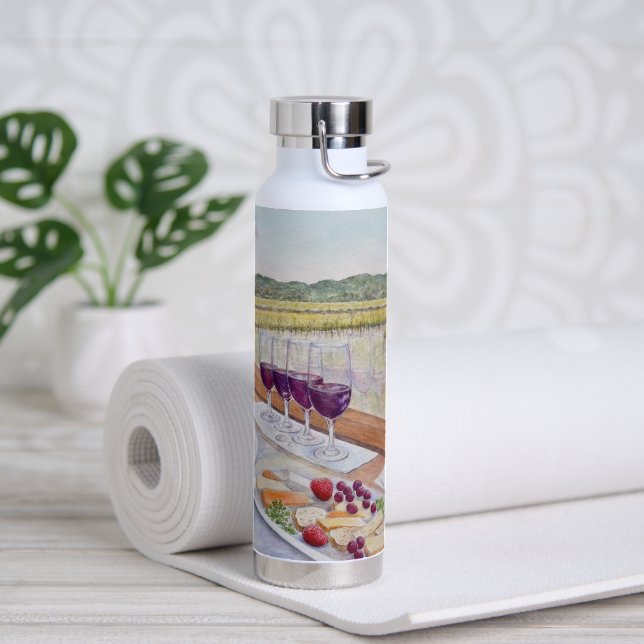 Wine Train Happy Hour Water Bottle (Yoga)