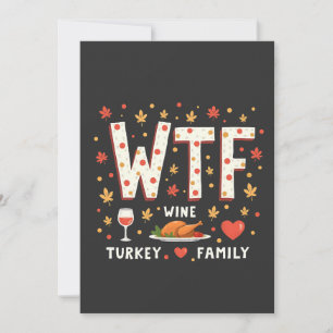 WIne Turkey Family Funny Thanksgiving Announcement