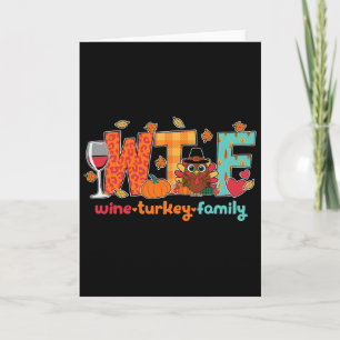Wine Turkey Family Funny Thanksgiving Dinner Drink Card