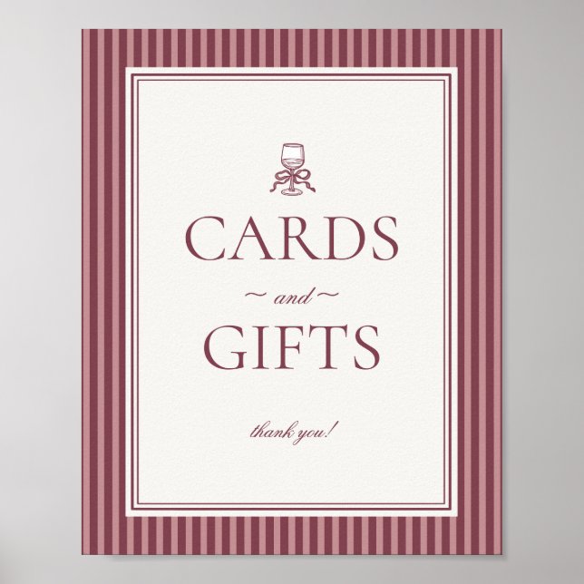Wine Vineyard Club Old Money Cards and Gifts Sign (Front)