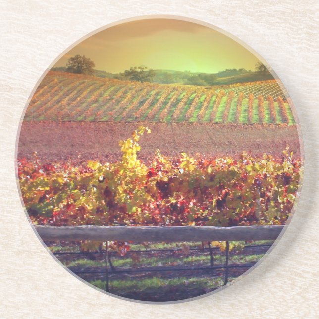 Wine Vineyard Coaster (Front)