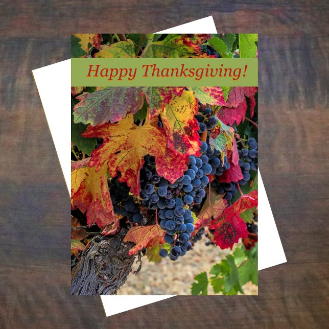 Wine Vineyard Happy Thanksgiving Card (Creator Uploaded)