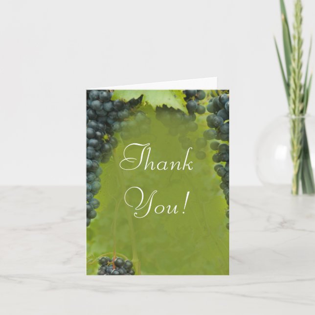 Wine Vineyard Theme Wedding Thank You Card (Front)