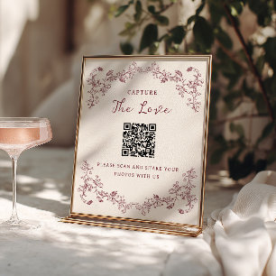 Wine Vintage Chinoiserie Share the love QR Code Poster