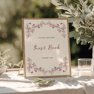 Wine Vintage Chinoiserie Sign our Guest Book