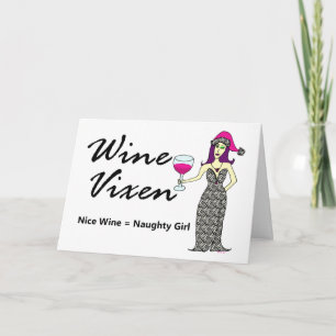 Wine Vixen "Nice & Naughty" Christmas Greeting Holiday Card