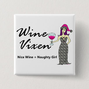 Wine Vixen "Nice & Naughty" Holiday Square 15 Cm Square Badge