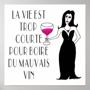 Wine Vixen Simply Wicked French Saying Poster