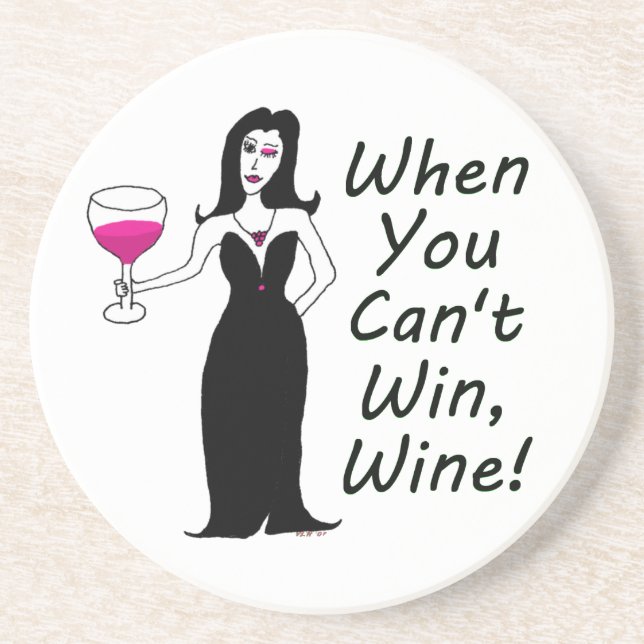 Wine Vixen Simply Wicked When You Can't Win, Wine Coaster (Front)