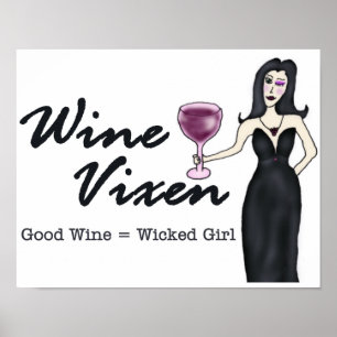 Wine Vixen Wicked Girl Poster