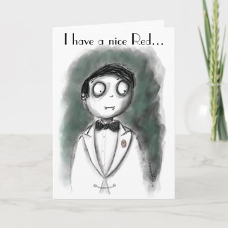 Wine Waiter Is A Vampire Thank You Card