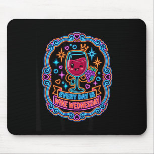 Wine Wednesday - Funny Wine Lover Humour Gift Mouse Pad