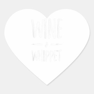 Wine Whippet Dog Mom Funny Gift Idea Heart Sticker