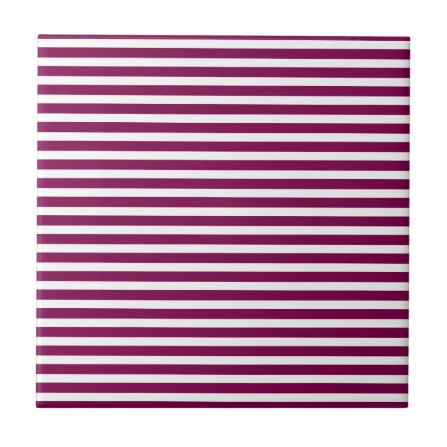 Wine White Strips Simple Stylish Modern Minimal Ceramic Tile (Front)