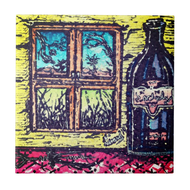 Wine Window and a View Ceramic Tile (Front)