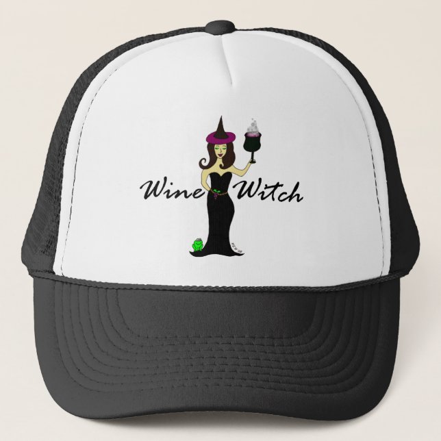 Wine Witch Trucker Hat (Front)