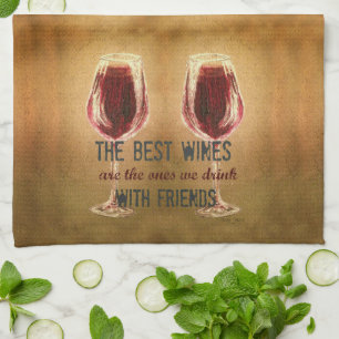 Wine with Friends Kitchen Towels