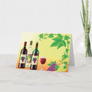 Wine With Grapes Greeting Cards