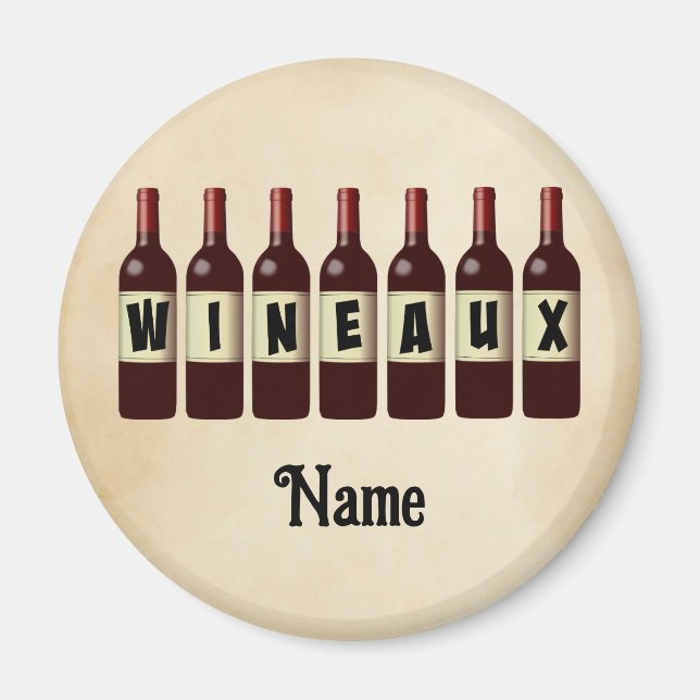 Wineaux Red Wine Bottles Lined Up Customised Magnet (Front)